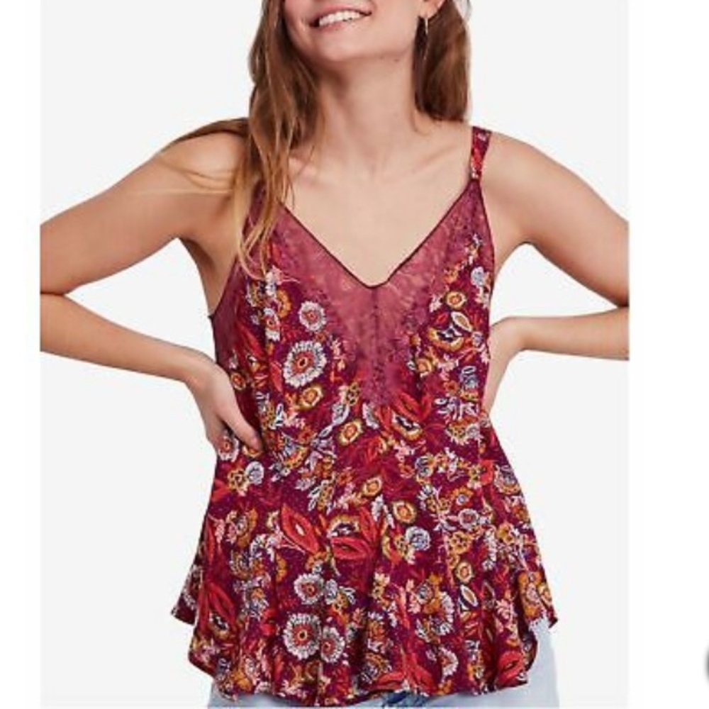 155. Free People Infinite Love Cami Tank Top in Purple